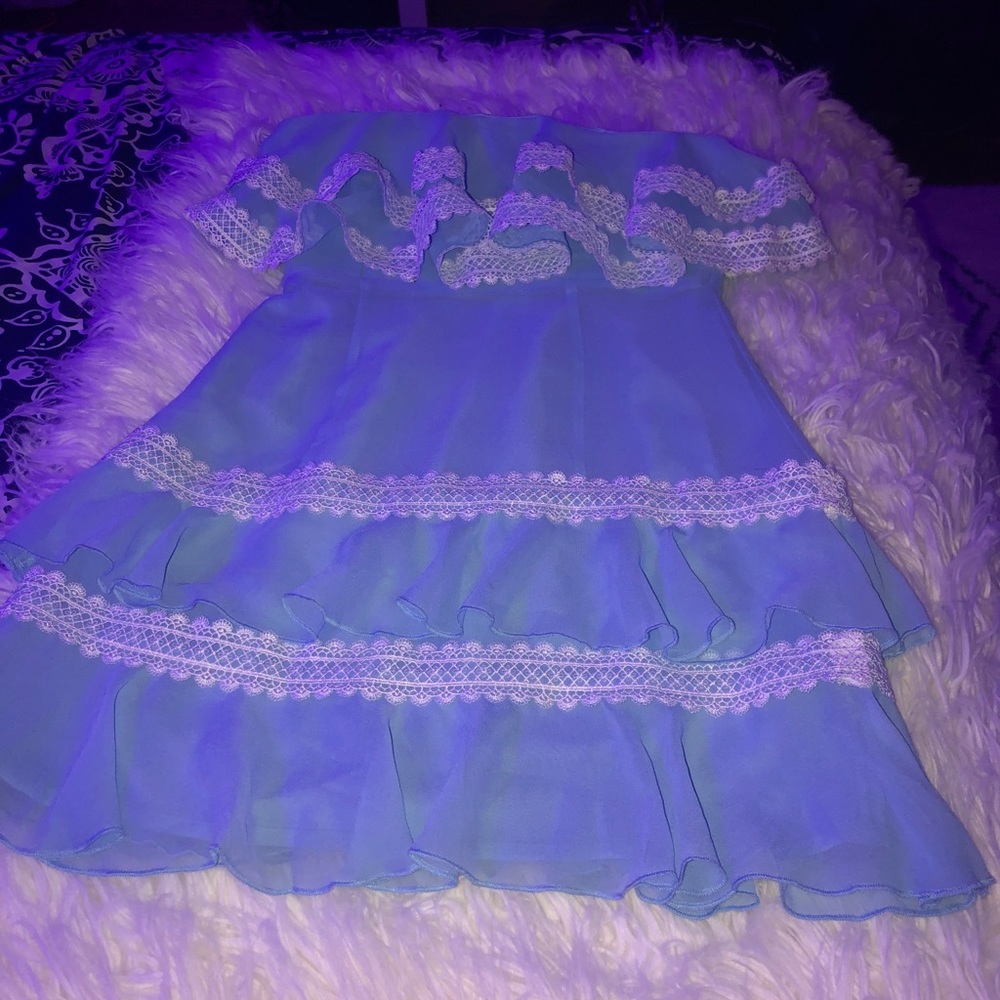 Strapless Revolve Ruffle Dress Mini - Picture 2 of 2